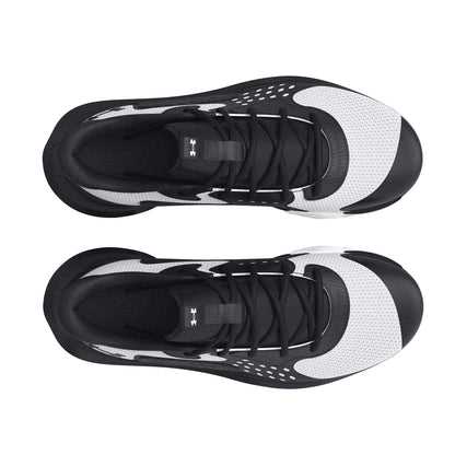 Black-White - Side - Under Armour Mens Jet 23 Leather Basketball Shoes