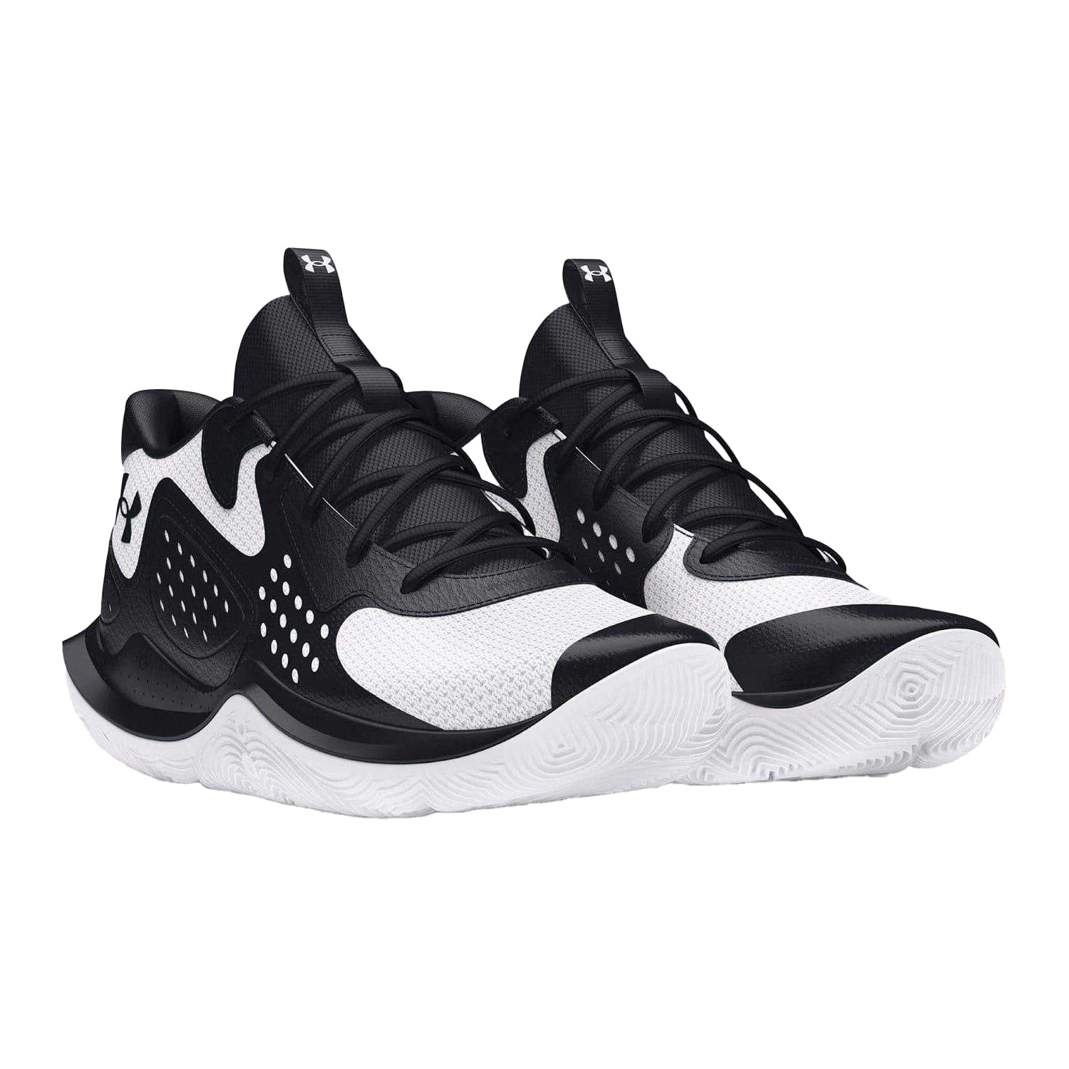 Black-White - Pack Shot - Under Armour Mens Jet 23 Leather Basketball Shoes