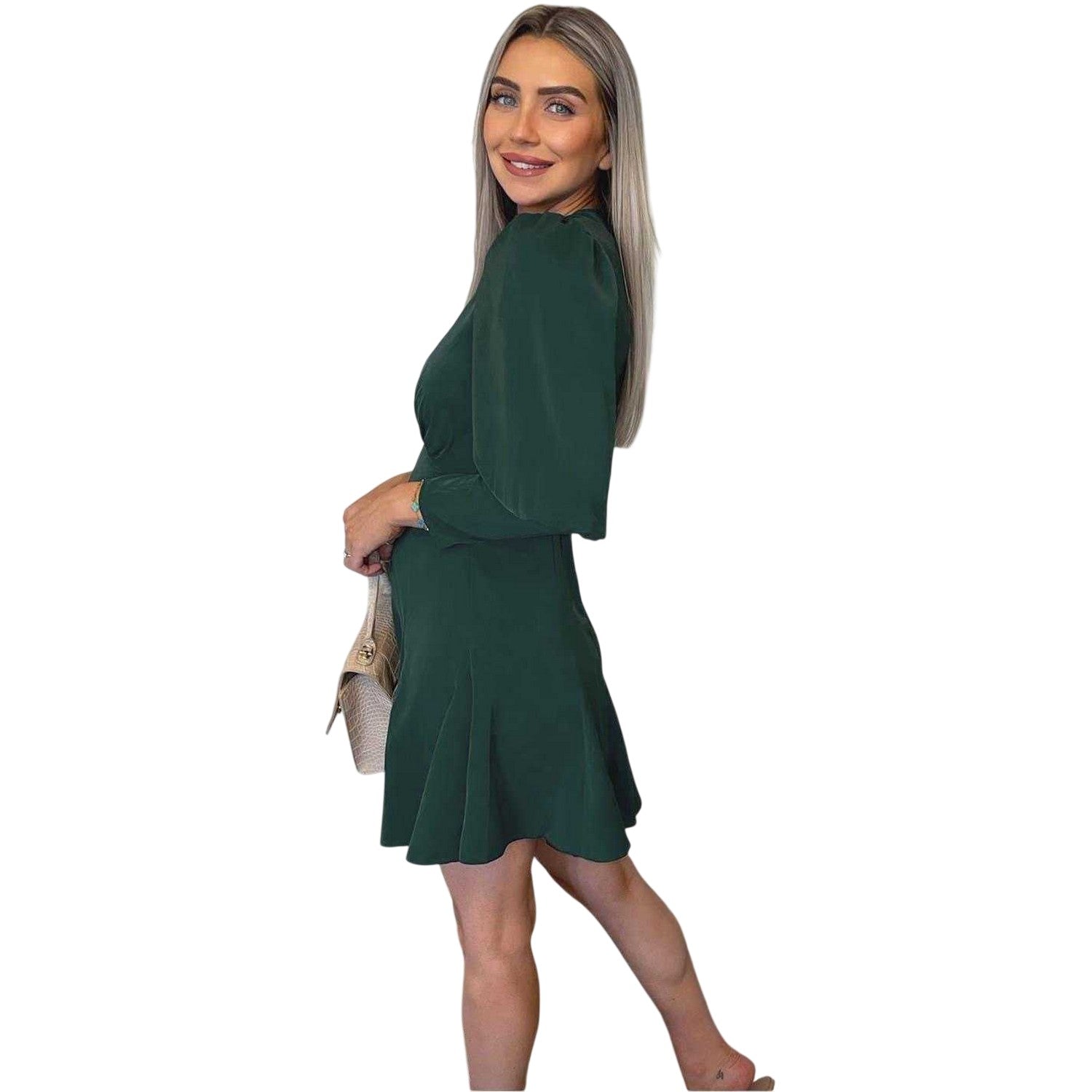 Teal - Side - AX Paris Womens-Ladies Skater Dress