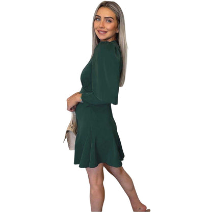 Teal - Side - AX Paris Womens-Ladies Skater Dress