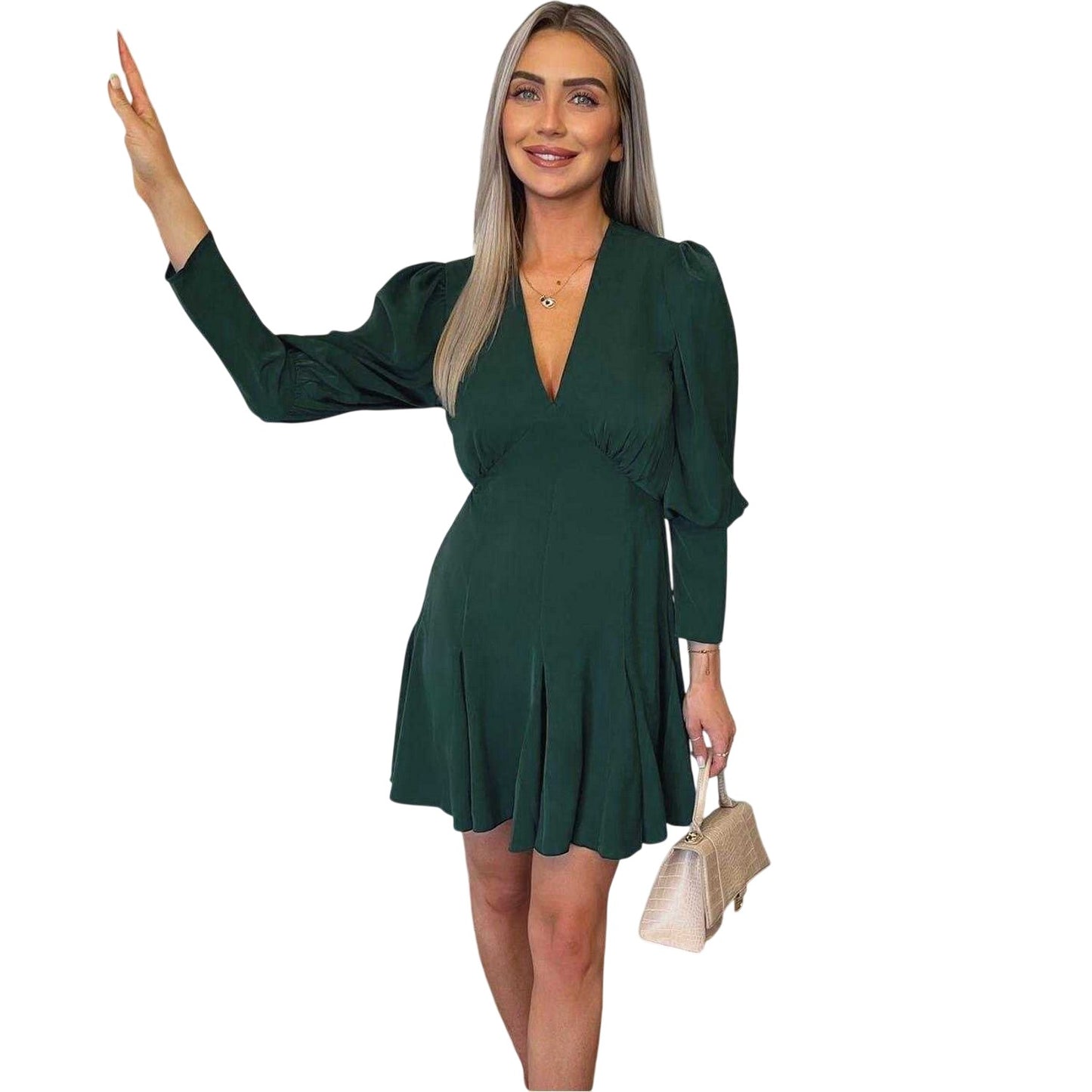 Teal - Lifestyle - AX Paris Womens-Ladies Skater Dress