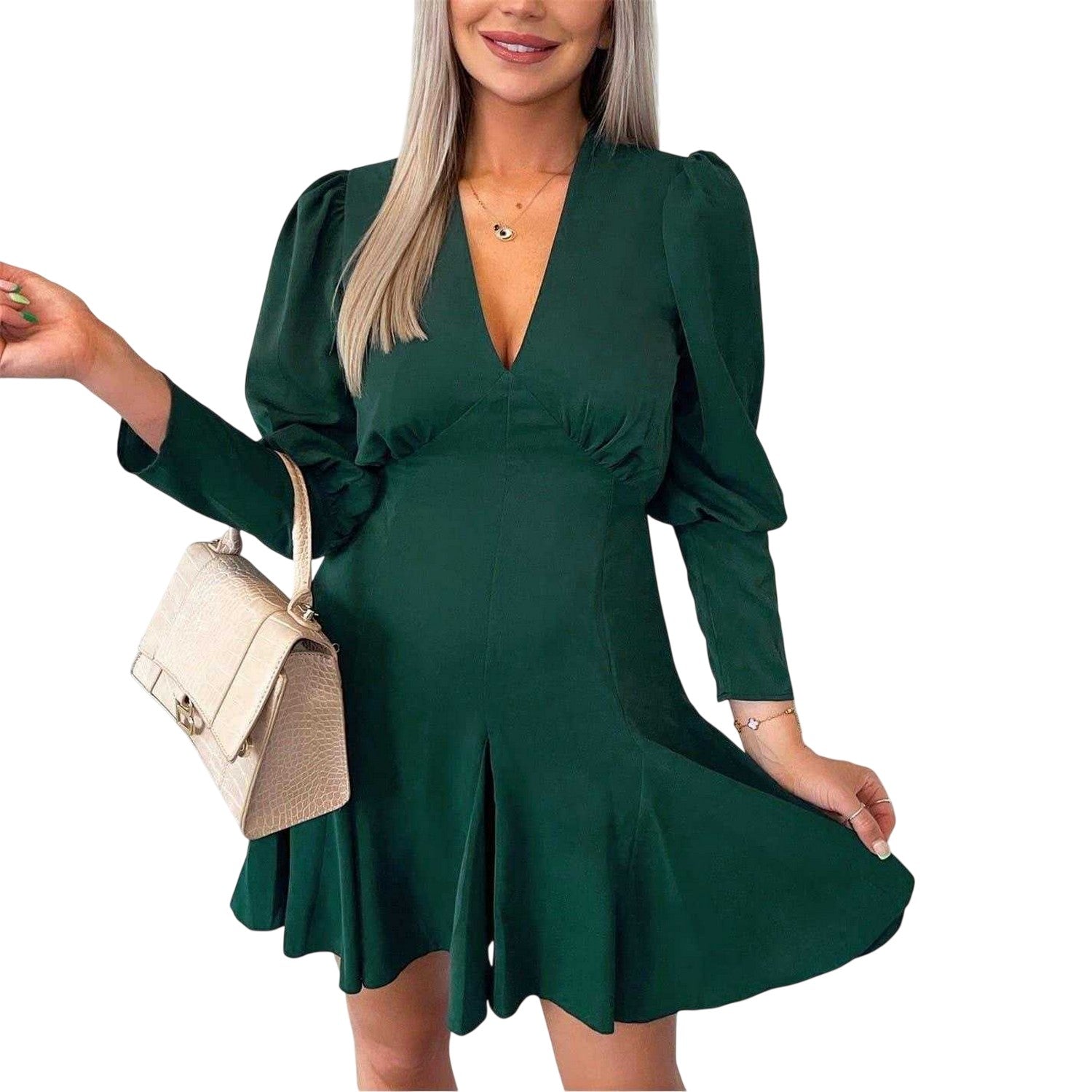 Teal - Front - AX Paris Womens-Ladies Skater Dress