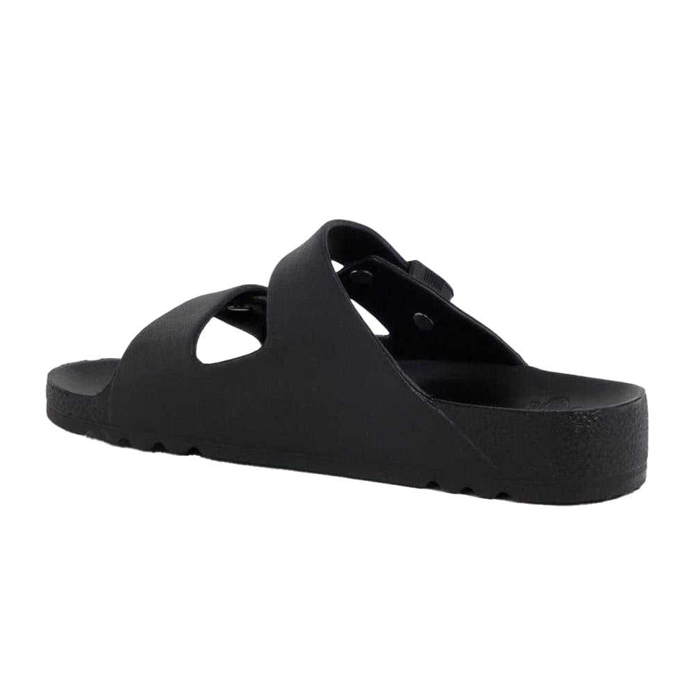 Black - Back - Scholl Womens-Ladies Bahia Leather Flatform Sandals