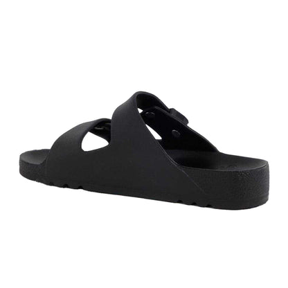Black - Back - Scholl Womens-Ladies Bahia Leather Flatform Sandals
