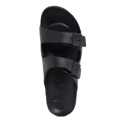 Black - Side - Scholl Womens-Ladies Bahia Leather Flatform Sandals