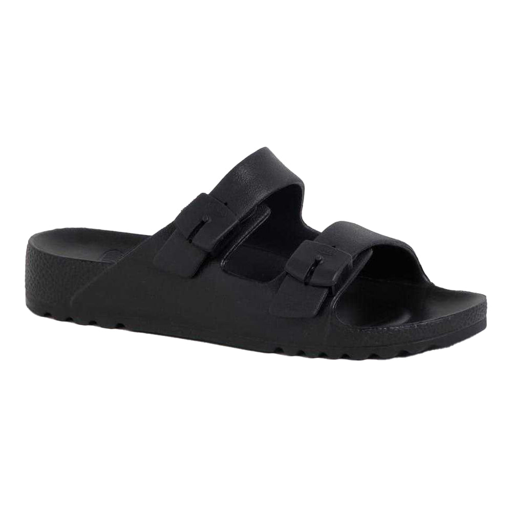 Black - Lifestyle - Scholl Womens-Ladies Bahia Leather Flatform Sandals