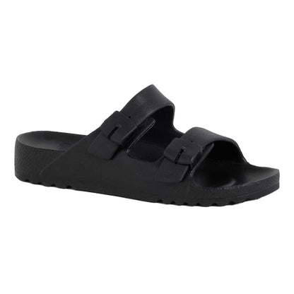 Black - Lifestyle - Scholl Womens-Ladies Bahia Leather Flatform Sandals