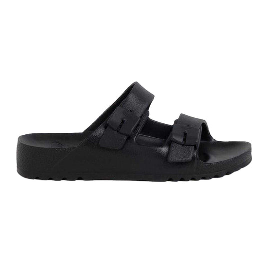 Black - Front - Scholl Womens-Ladies Bahia Leather Flatform Sandals
