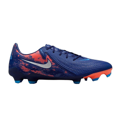 Blue-Chrome - Front - Nike Mens Phantom GX II Academy Firm Ground Football Boots