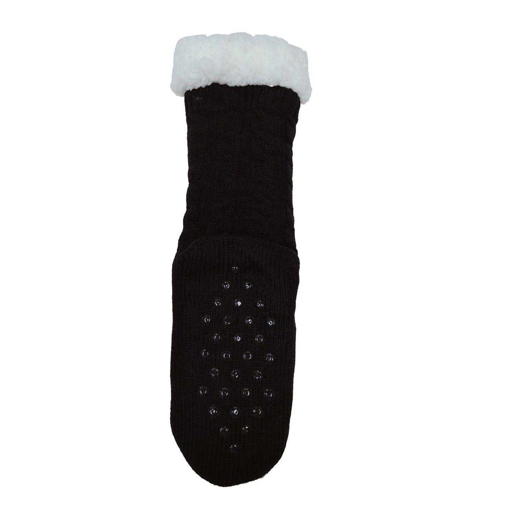 Black - Back - Miso Unisex Adult Acrylic Slipper Socks