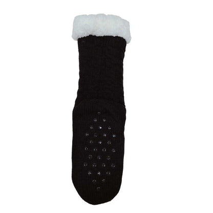 Black - Back - Miso Unisex Adult Acrylic Slipper Socks