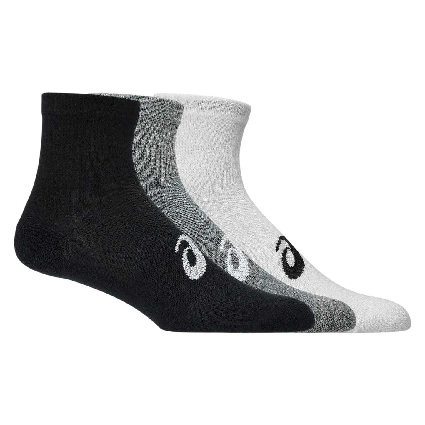 Multicoloured - Front - Asics Mens Quarter Ankle Socks (Pack of 3)