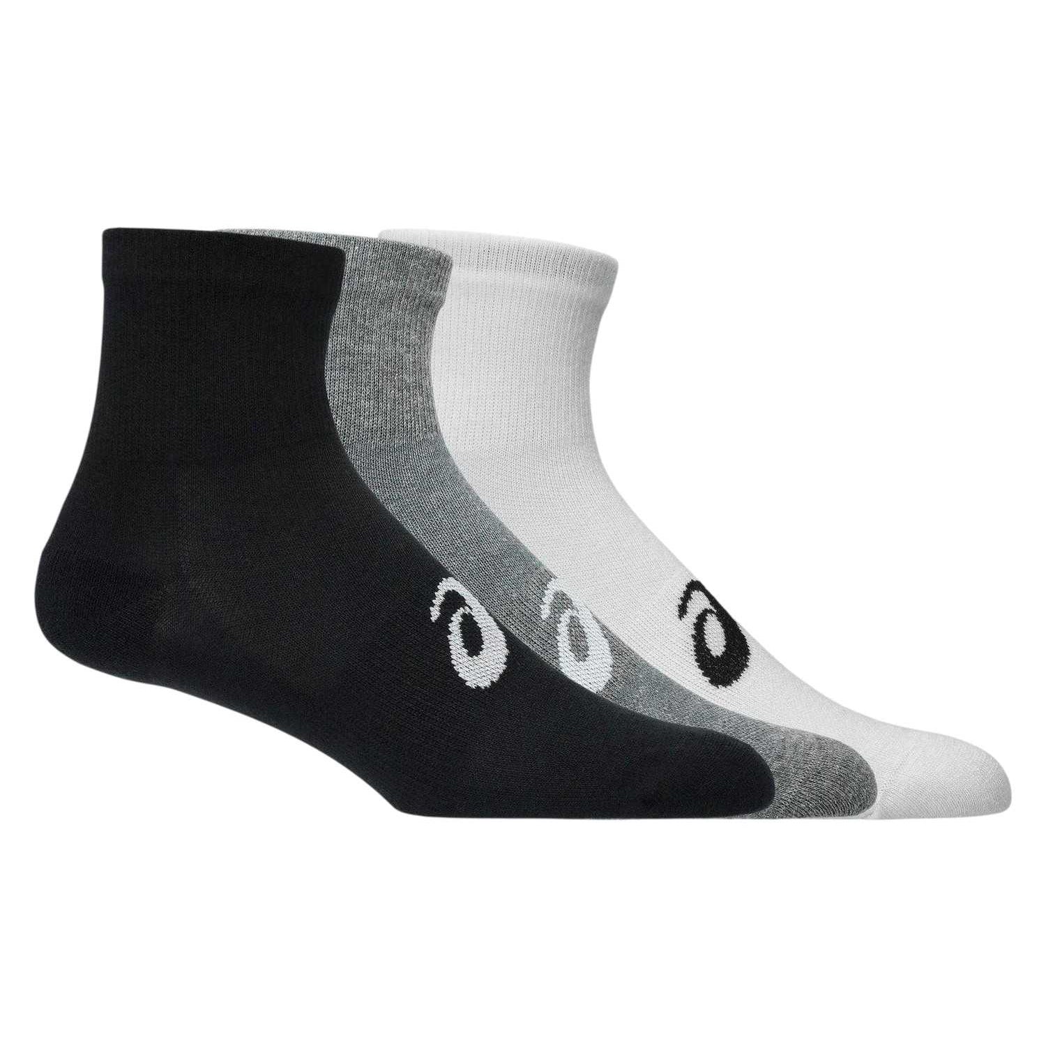 Multicoloured - Front - Asics Mens Quarter Ankle Socks (Pack of 3)