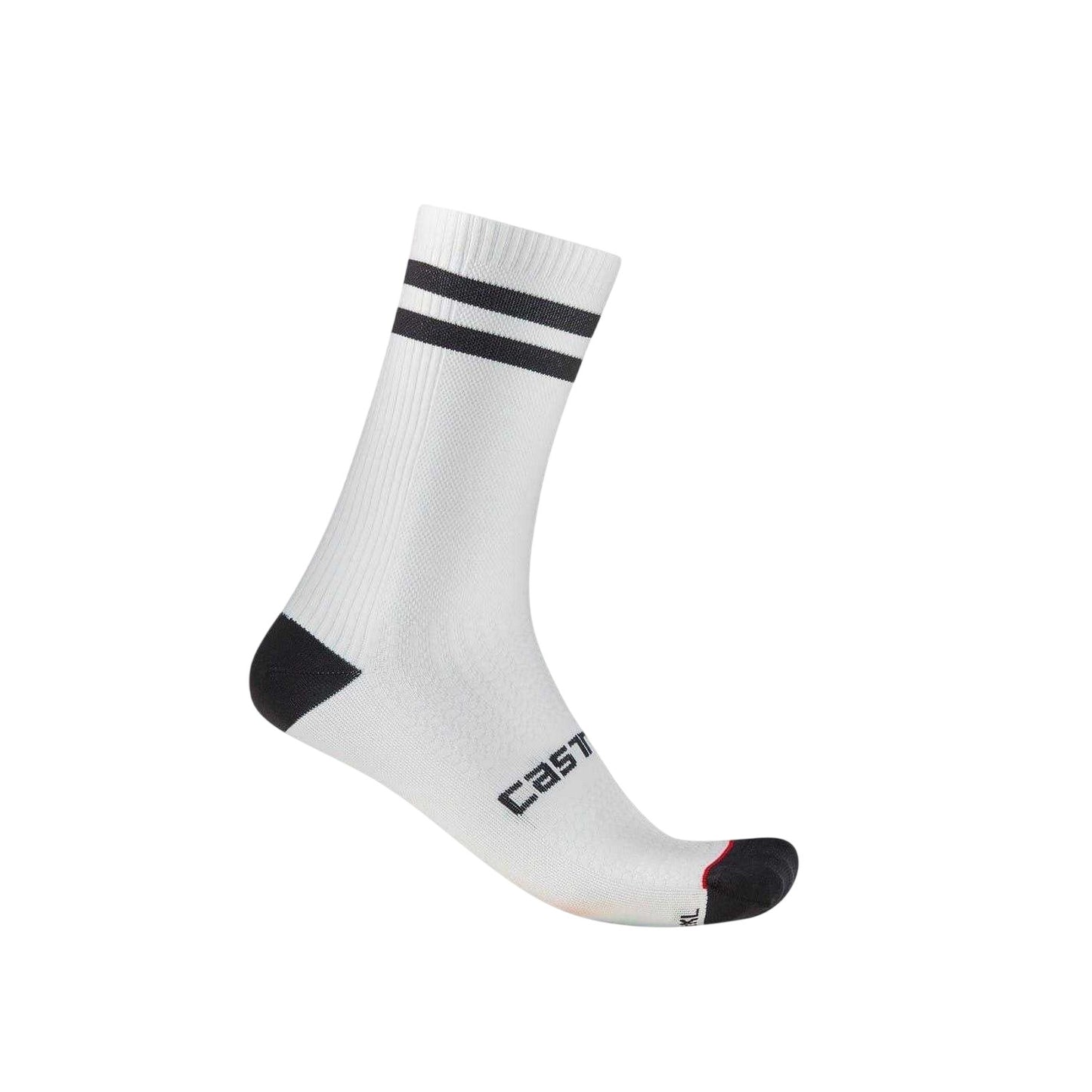 White-Black - Front - Castelli Unisex Adult Twin Stripe Technical Socks