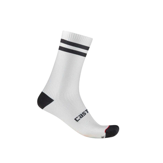 White-Black - Front - Castelli Unisex Adult Twin Stripe Technical Socks