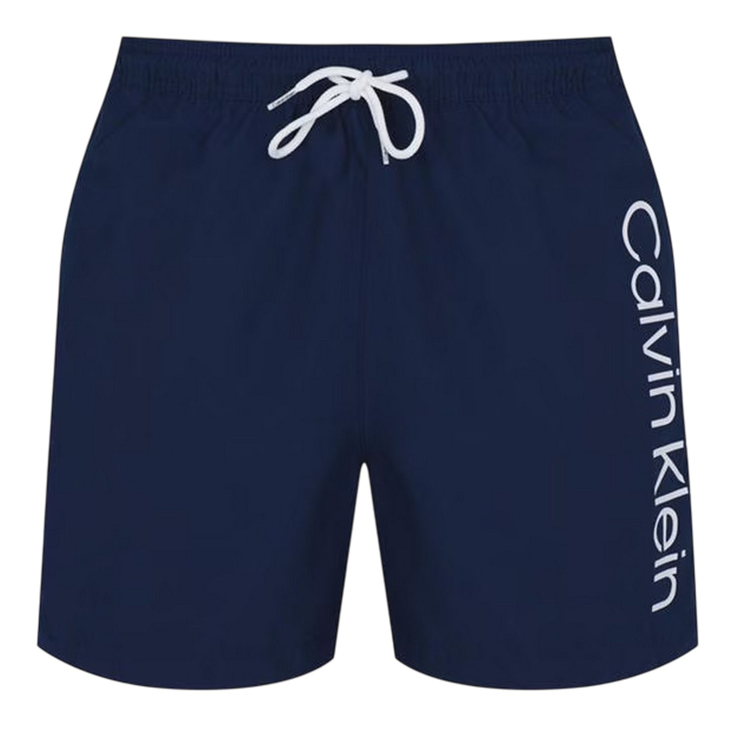 Navy - Front - Calvin Klein Mens Logo Polyester Swim Shorts