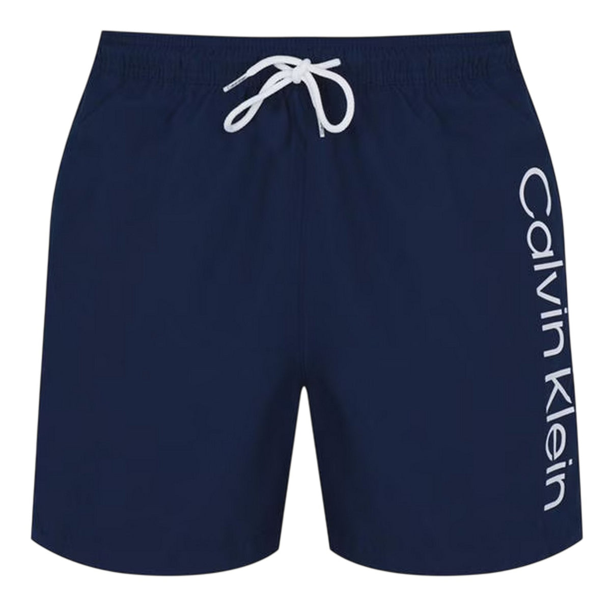 Navy - Front - Calvin Klein Mens Logo Polyester Swim Shorts