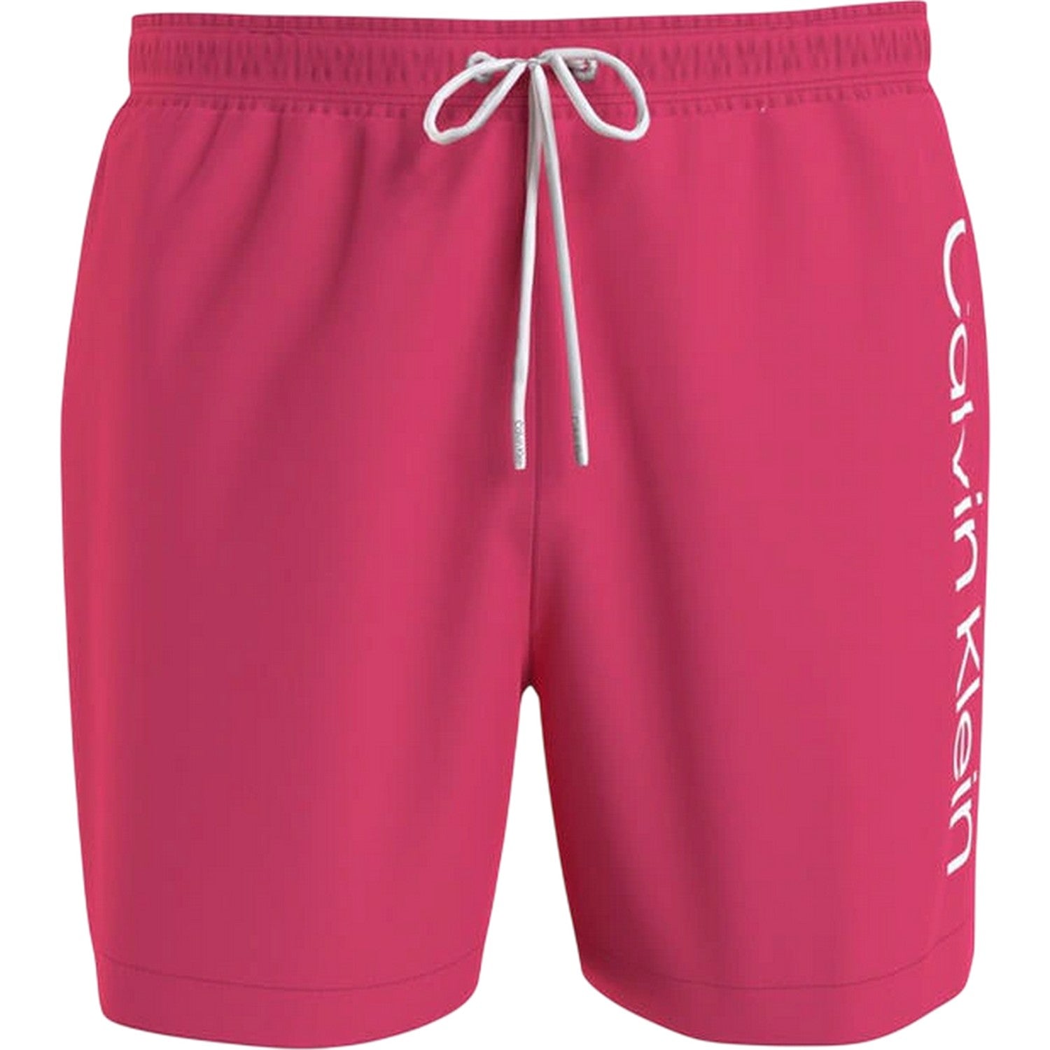 Pink - Front - Calvin Klein Mens Logo Polyester Swim Shorts