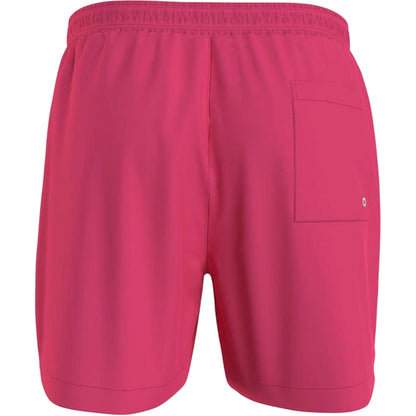 Pink - Back - Calvin Klein Mens Logo Polyester Swim Shorts
