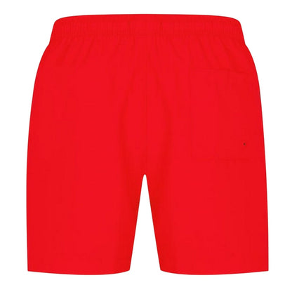 Red - Back - Calvin Klein Mens Logo Polyester Swim Shorts