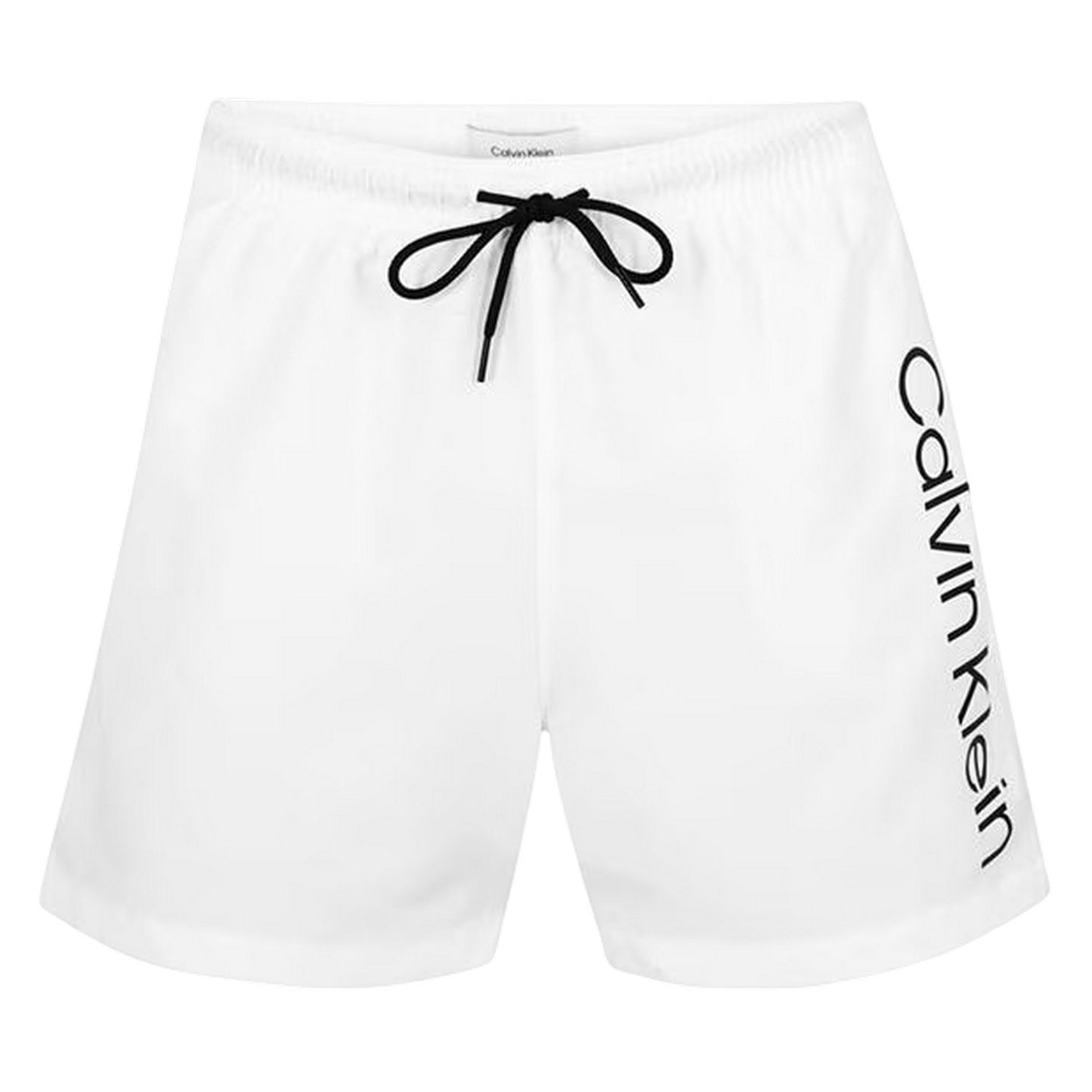 White - Front - Calvin Klein Mens Logo Polyester Swim Shorts