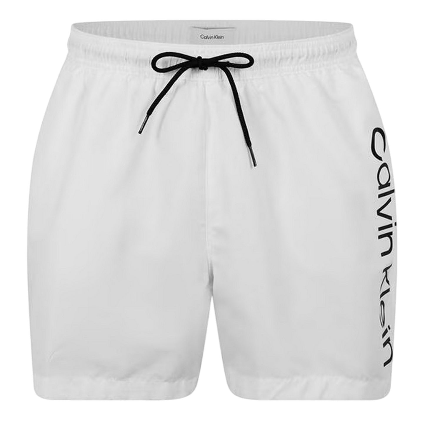 White-Off White - Front - Calvin Klein Mens Logo Polyester Swim Shorts