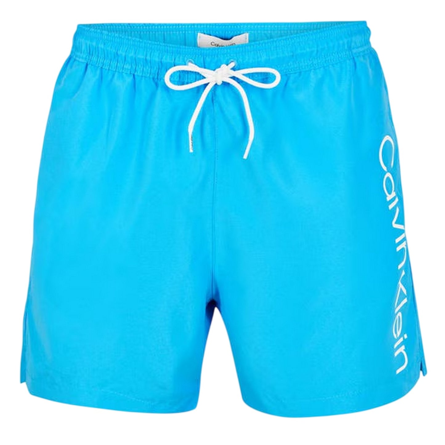 Light Blue - Front - Calvin Klein Mens Logo Polyester Swim Shorts