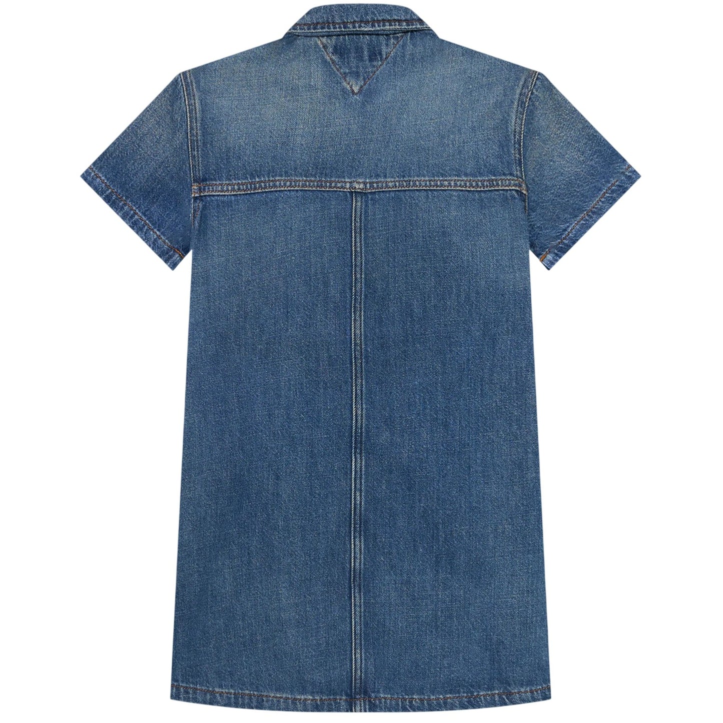Blue - Back - Tommy Hilfiger Girls Denim Mini Shirt Dress
