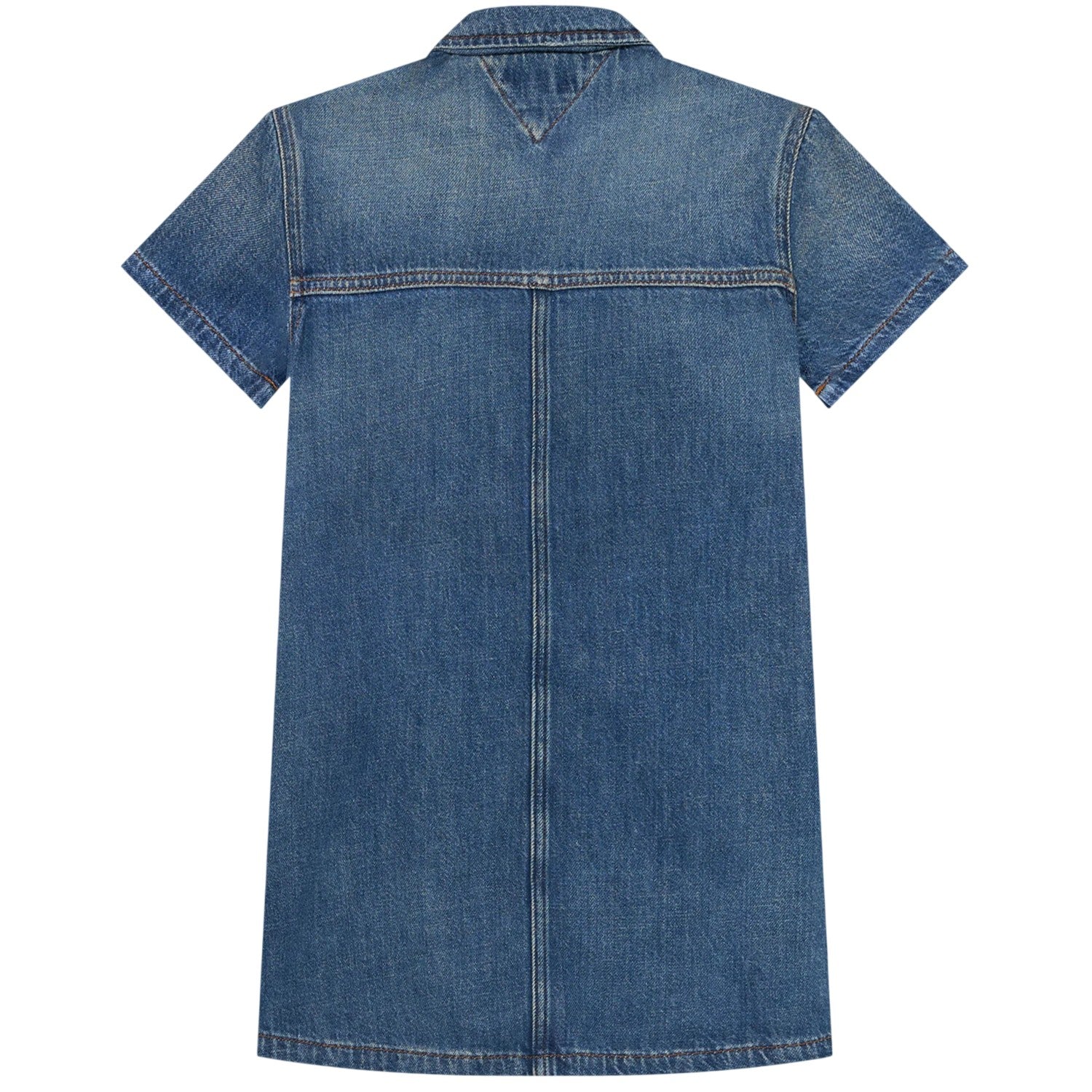 Blue - Back - Tommy Hilfiger Girls Denim Mini Shirt Dress