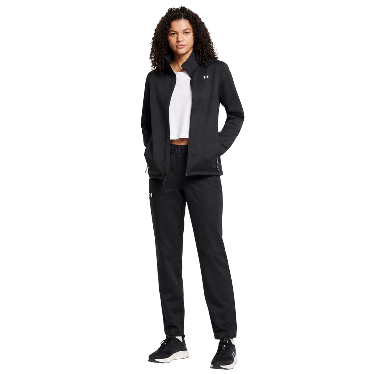 Black - Pack Shot - Under Armour Womens-Ladies Small Logo Lightweight Training Puffer Jacket