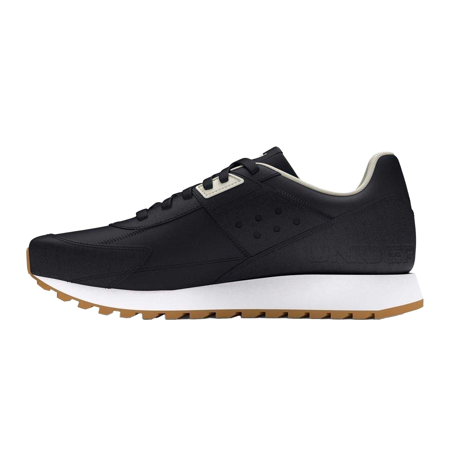 Black - Back - Under Armour Mens Essential Logo Synthetic Low Cut Running Trainers