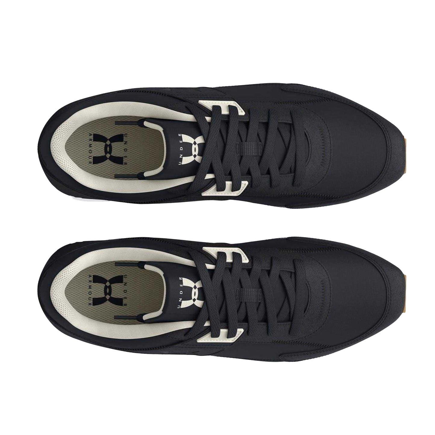 Black - Side - Under Armour Mens Essential Logo Synthetic Low Cut Running Trainers