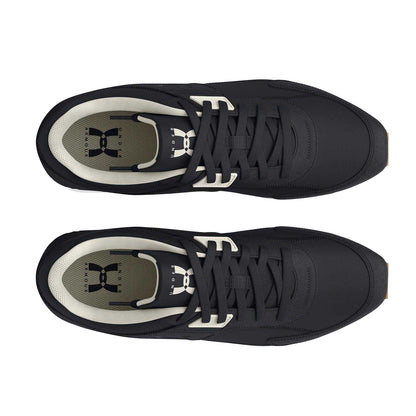 Black - Side - Under Armour Mens Essential Logo Synthetic Low Cut Running Trainers