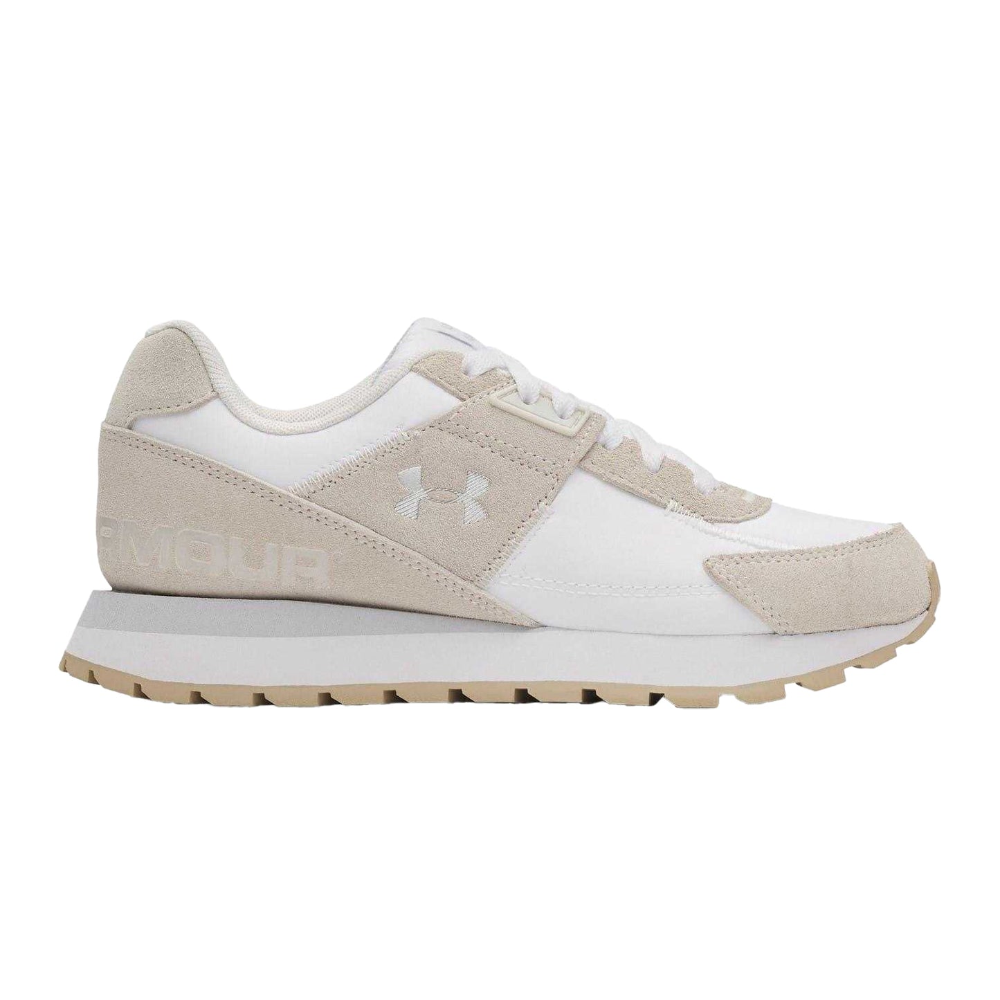 Off White - Front - Under Armour Mens Essential Logo Synthetic Low Cut Running Trainers