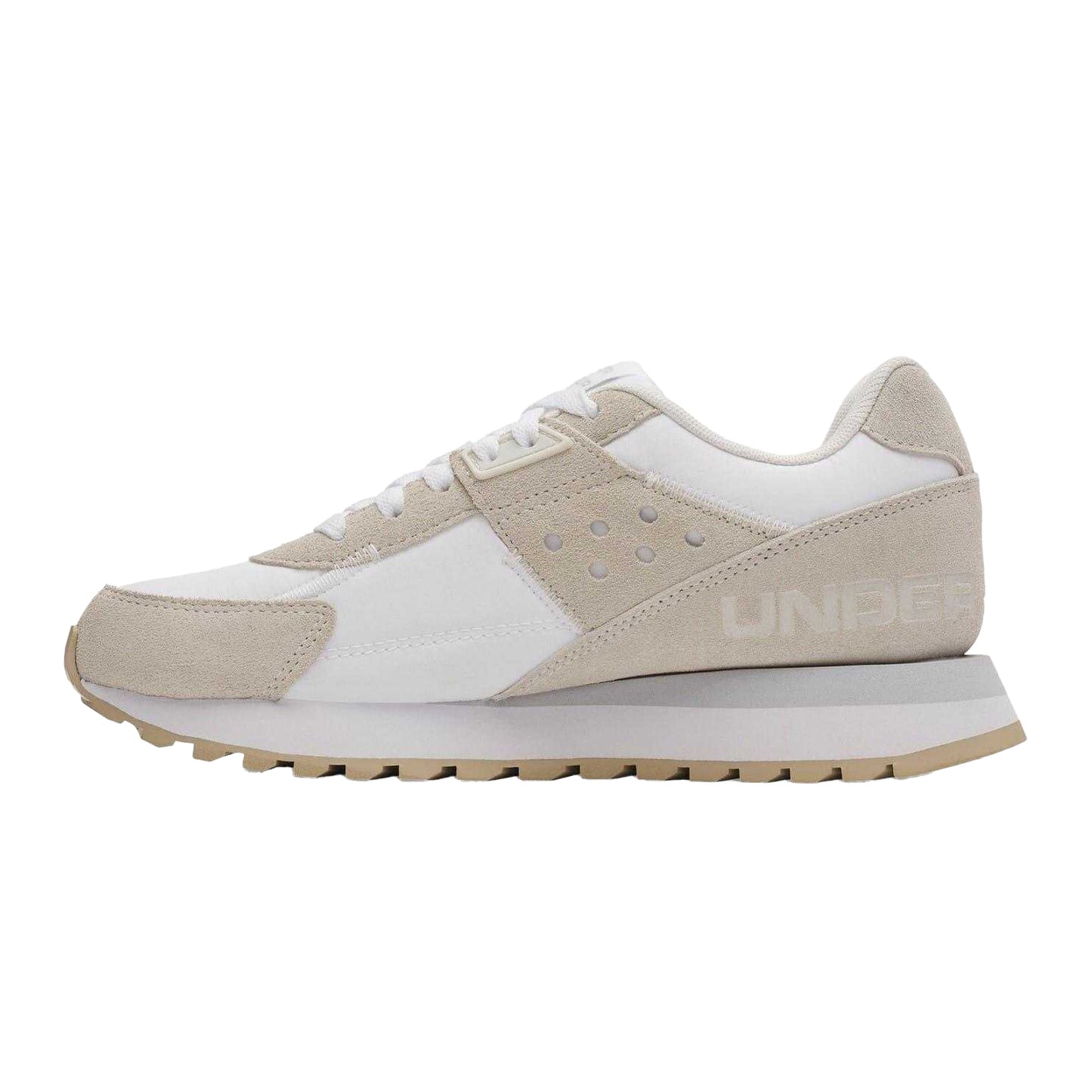 Off White - Back - Under Armour Mens Essential Logo Synthetic Low Cut Running Trainers