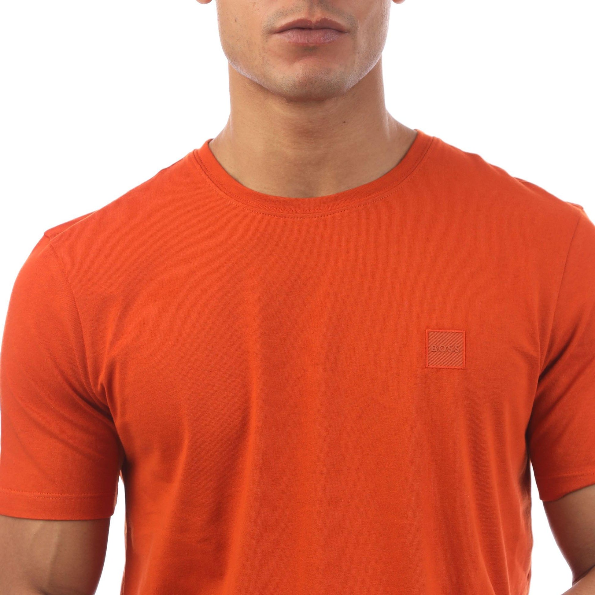 Orange - Side - Boss Mens Tales T-Shirt