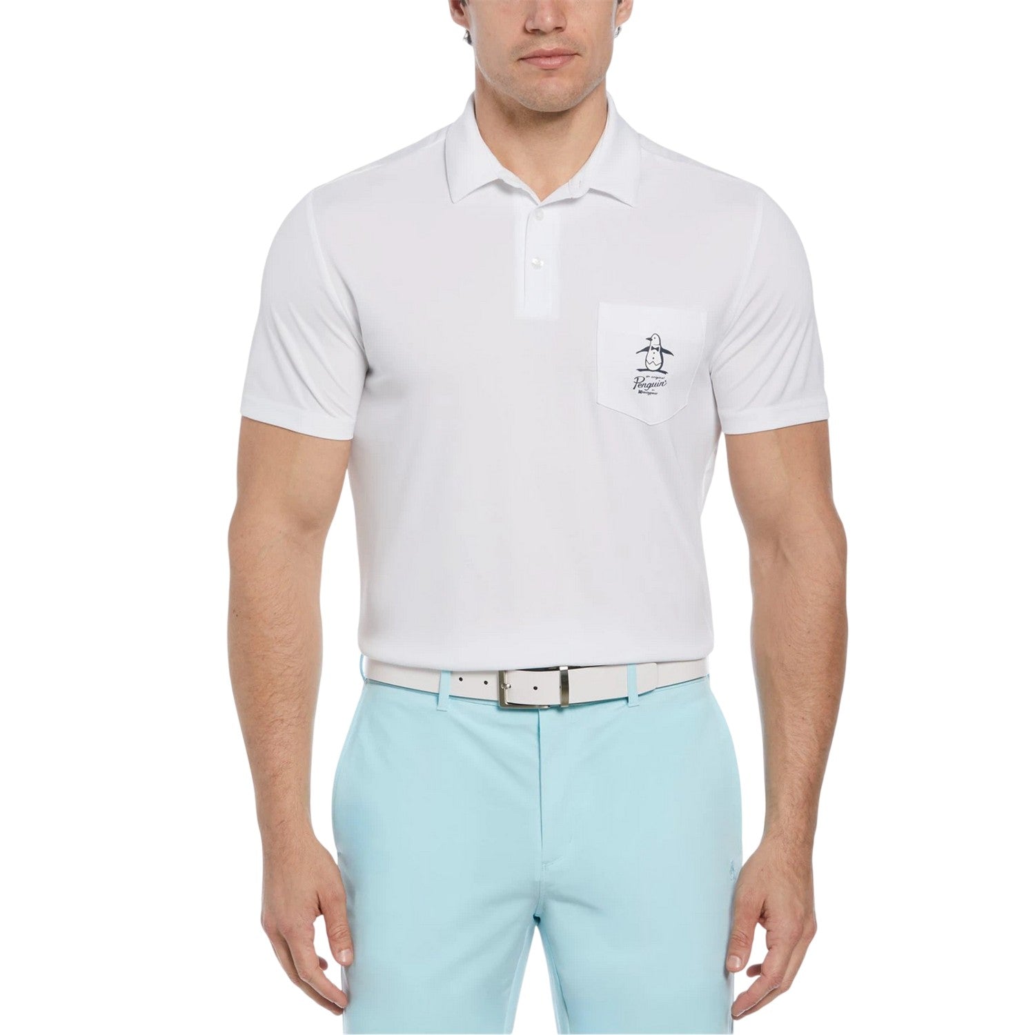 Bright White - Front - Original Penguin Mens Golf Polo Shirt