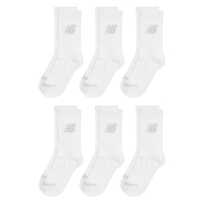 White - Front - New Balance Childrens-Kids Cotton Crew Socks (Pack of 6)