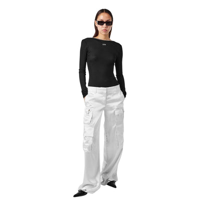Coconut Milk - Lifestyle - Off White Womens-Ladies OW Wide Leg Cargo Trousers