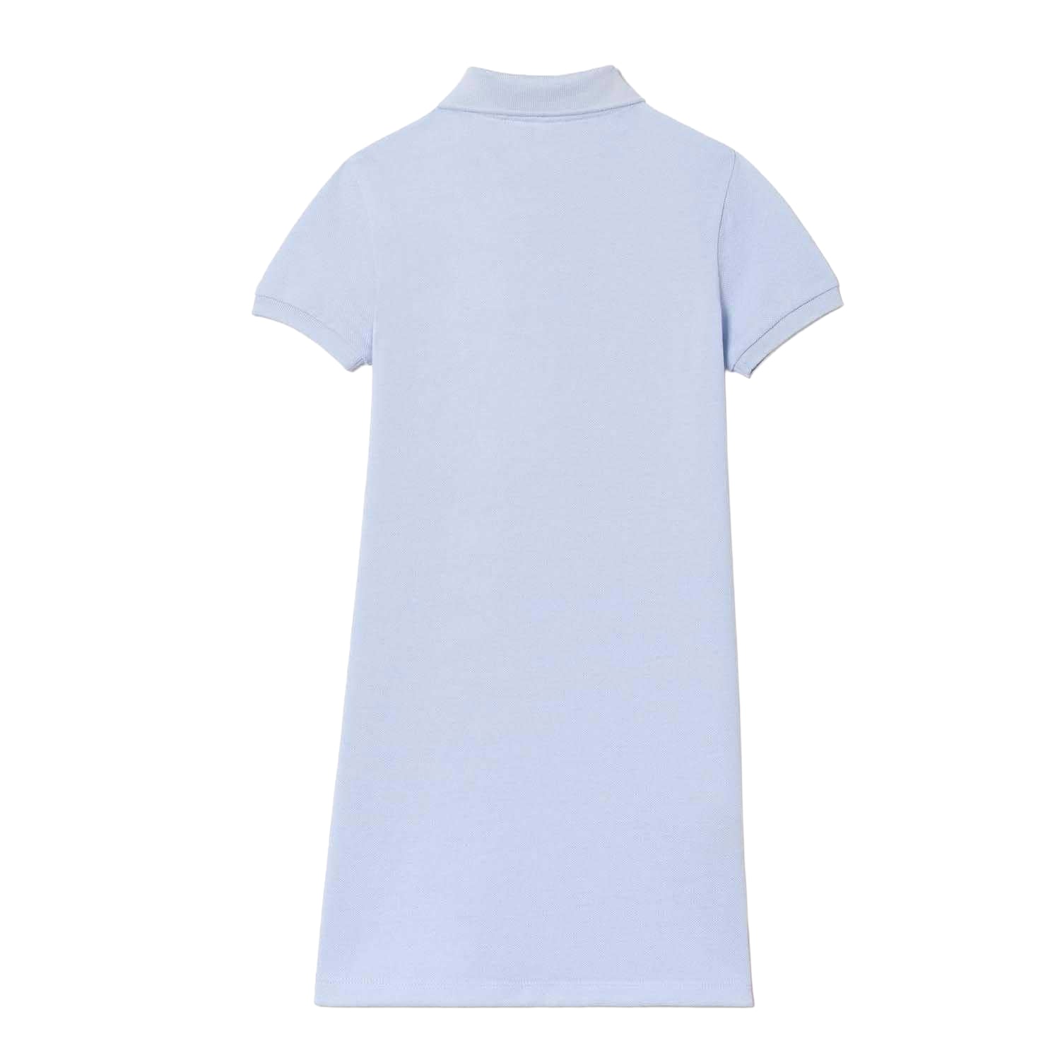 Blue - Back - Lacoste Girls Crocodile Pique Dress