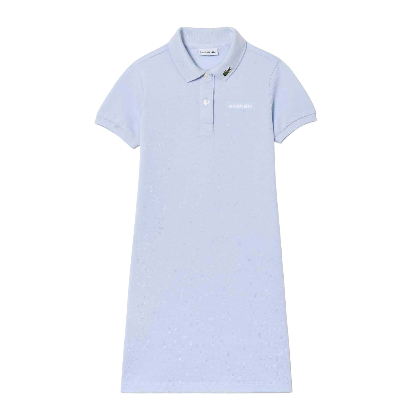 Blue - Front - Lacoste Girls Crocodile Pique Dress