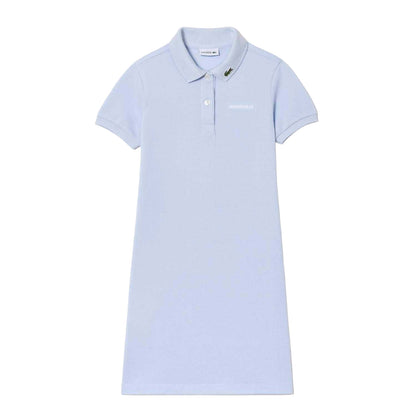 Blue - Front - Lacoste Girls Crocodile Pique Dress