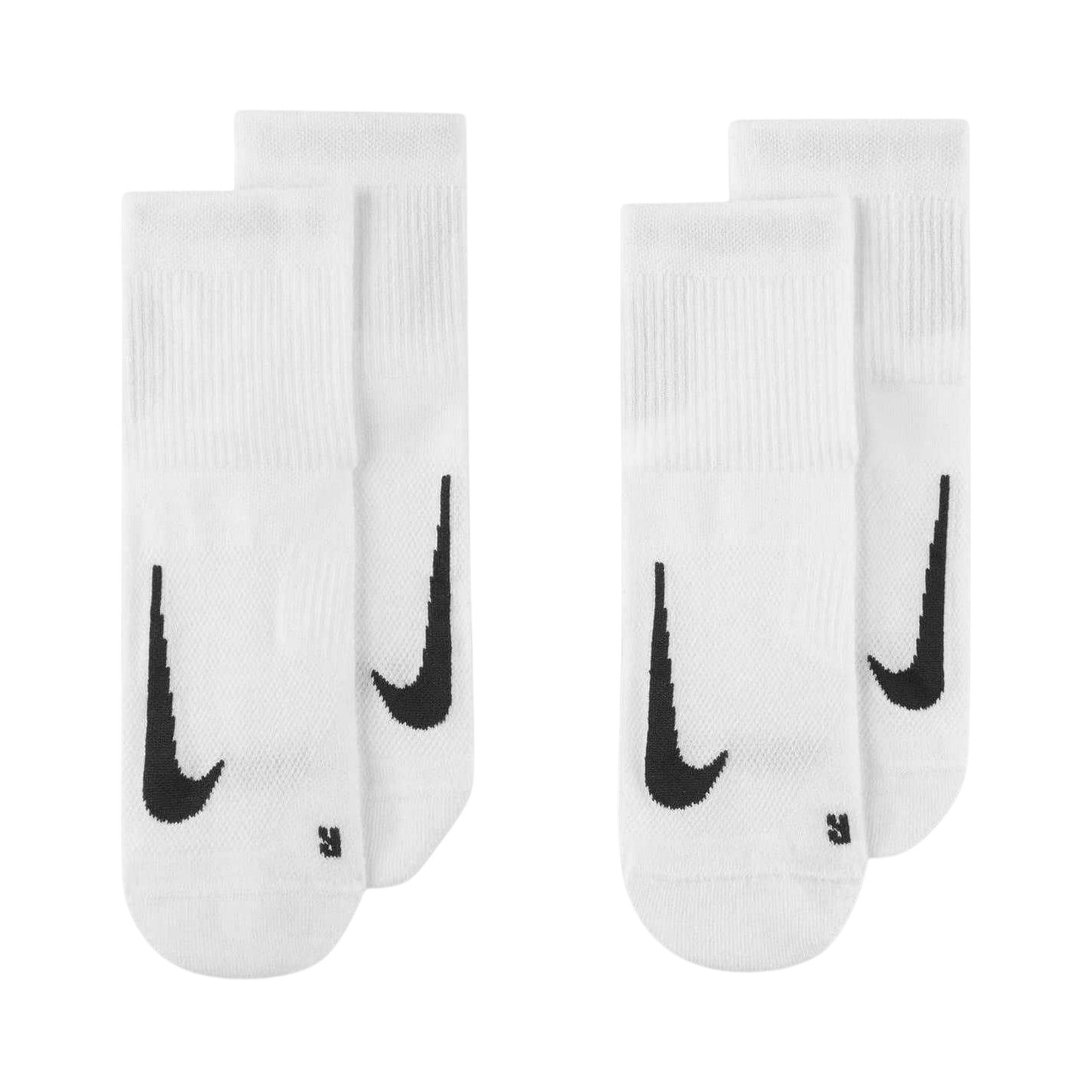 White-Black - Front - Nike Unisex Adult Regular Ankle Socks (Pack of 2)