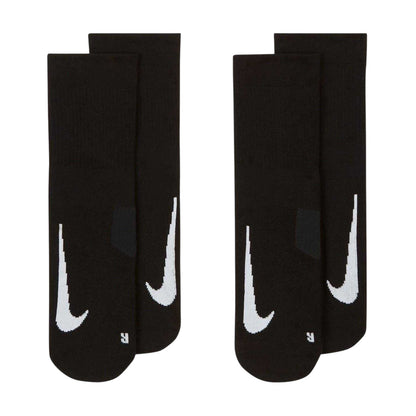 Black - Front - Nike Unisex Adult Regular Ankle Socks (Pack of 2)
