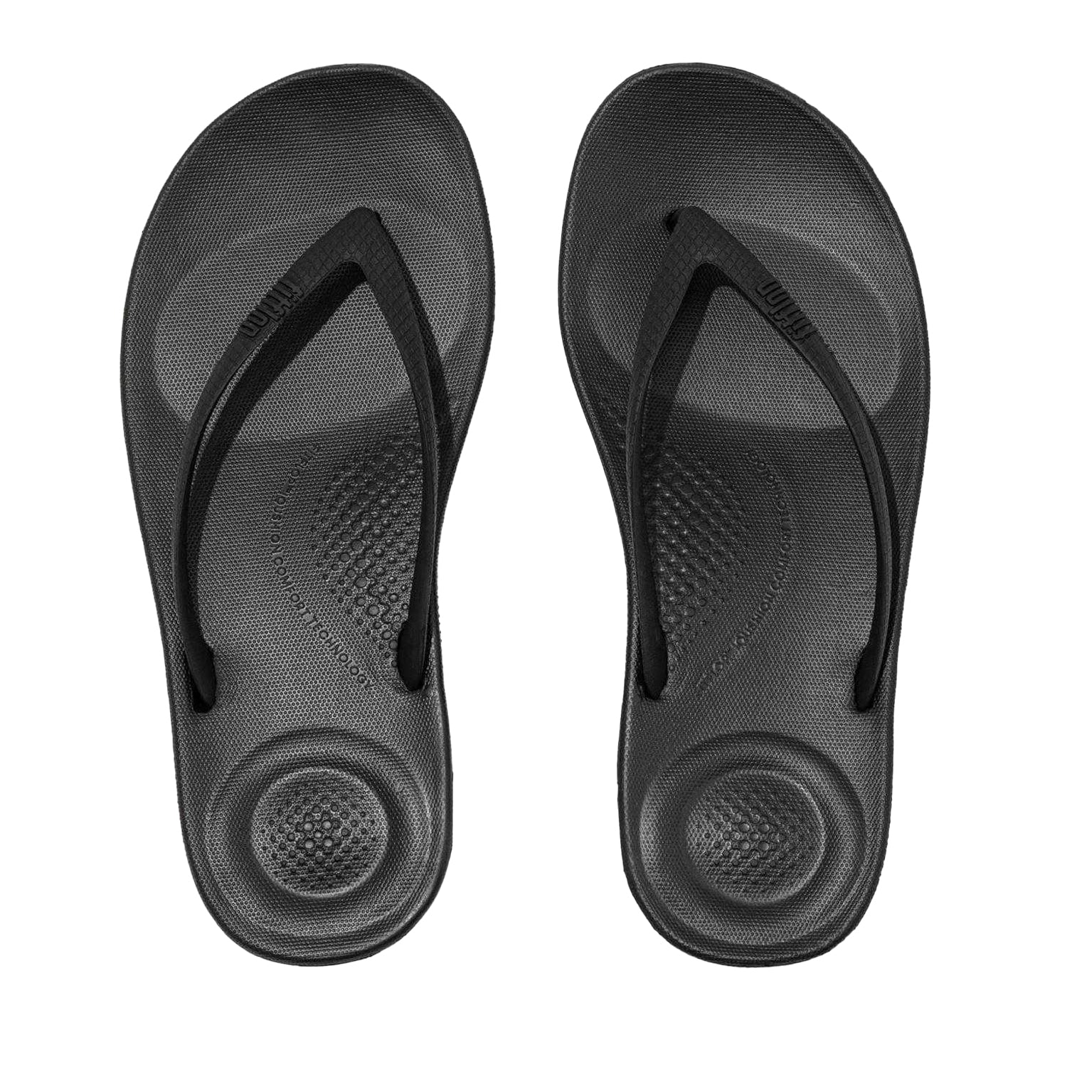 All Black - Side - FitFlop Womens-Ladies IQushion iQushion Wedge Flip Flops