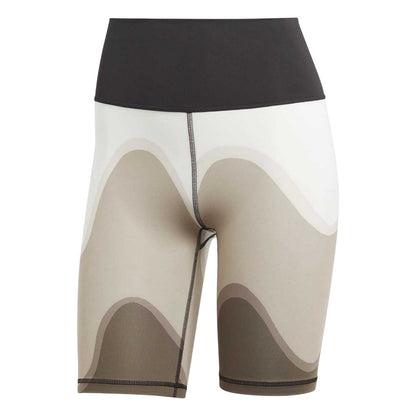 Brown - Front - Adidas Womens-Ladies Marimekko Wavy Pattern Cycling Shorts