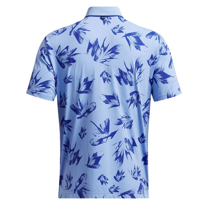 Blue - Back - Under Armour Mens Floral Pattern Polo Shirt