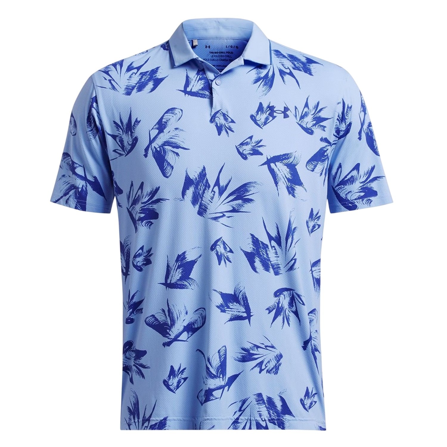 Blue - Front - Under Armour Mens Floral Pattern Polo Shirt