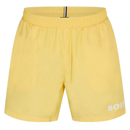 Bright Yellow - Front - Boss Mens Dolphin Swim Shorts