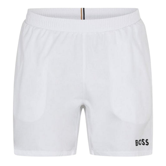 White - Front - Boss Mens Dolphin Swim Shorts